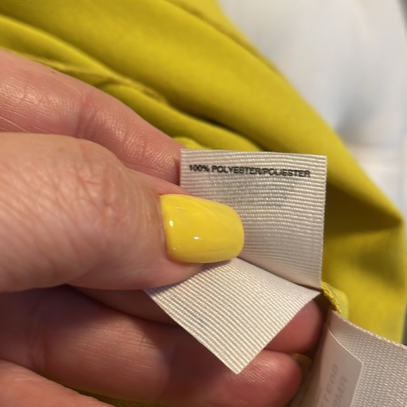 RACHEL ROY yellow drape asymmetrical hem dress halter line sleeveless zip back L - Picture 13 of 13